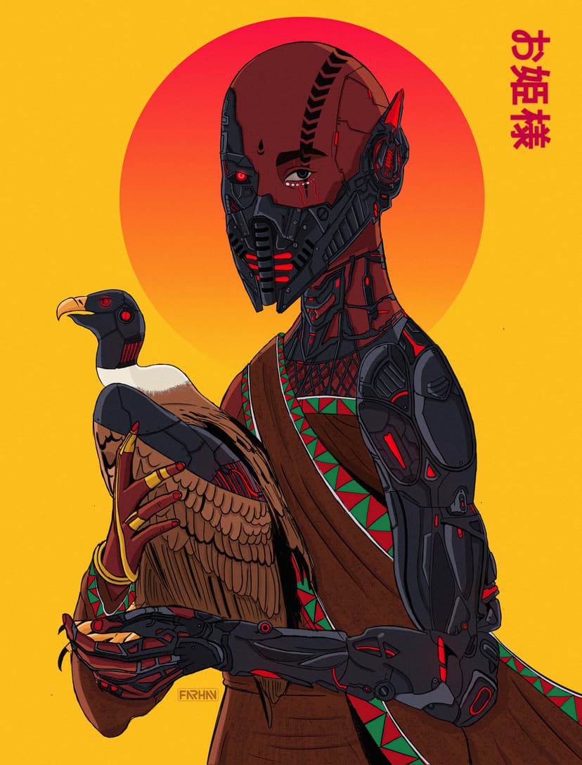 Vulture Queen Digital Artwork Illustration